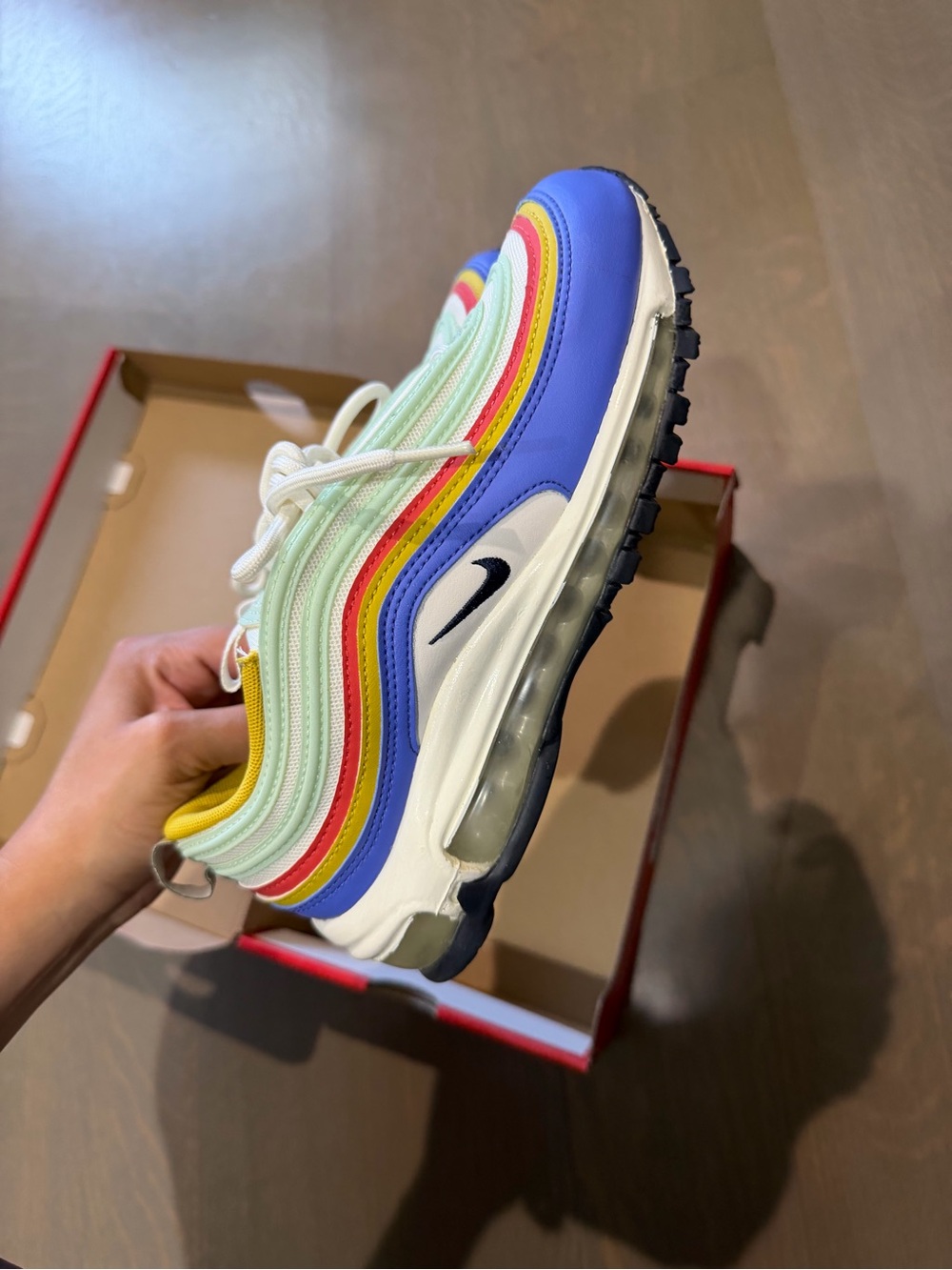 Nike Rainbow Wave Air Max 97 - Blue, Green, Yellow, Red, White